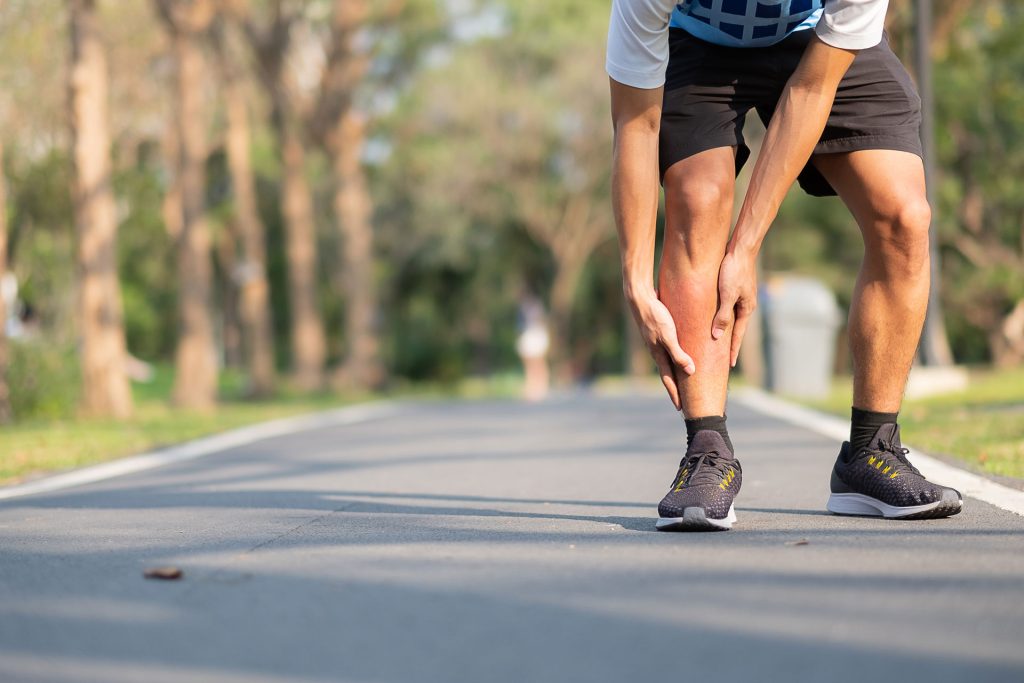 Runner needs treatment for muscle cramps.