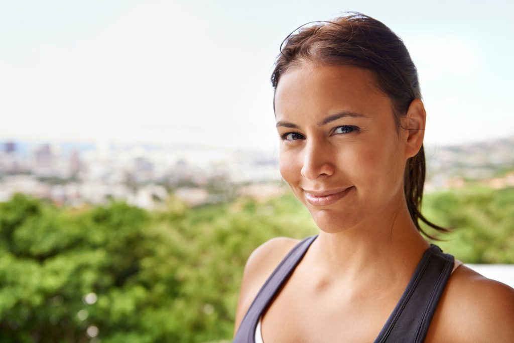 Healthy woman outdoors.