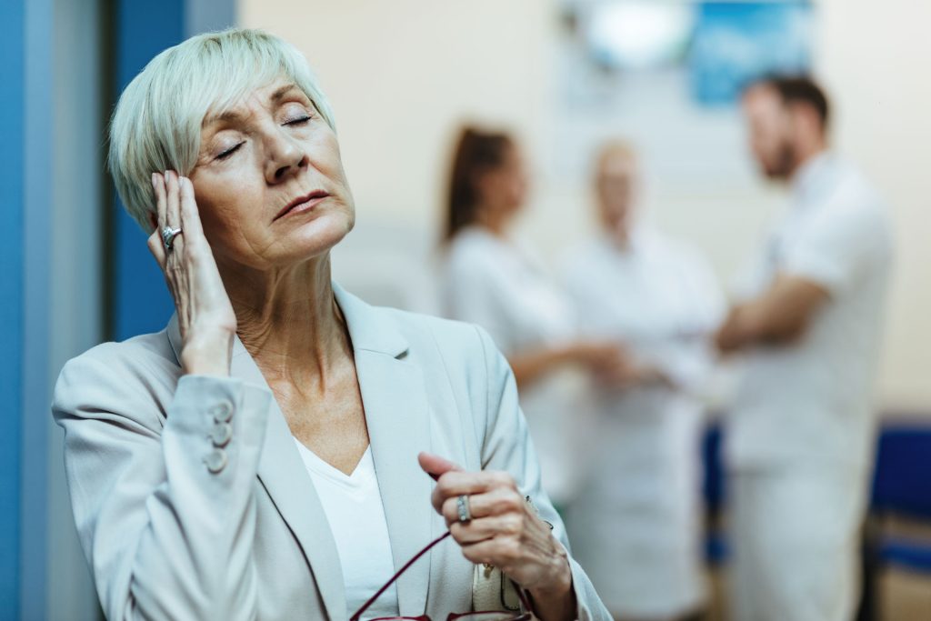 Senior woman with memory loss.
