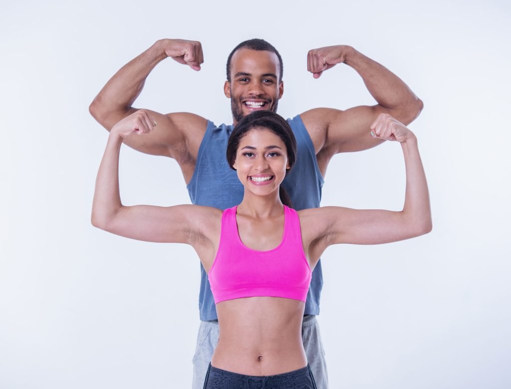 Couple working out.