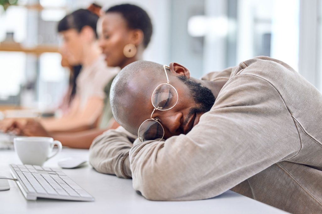 Sleeping at office.