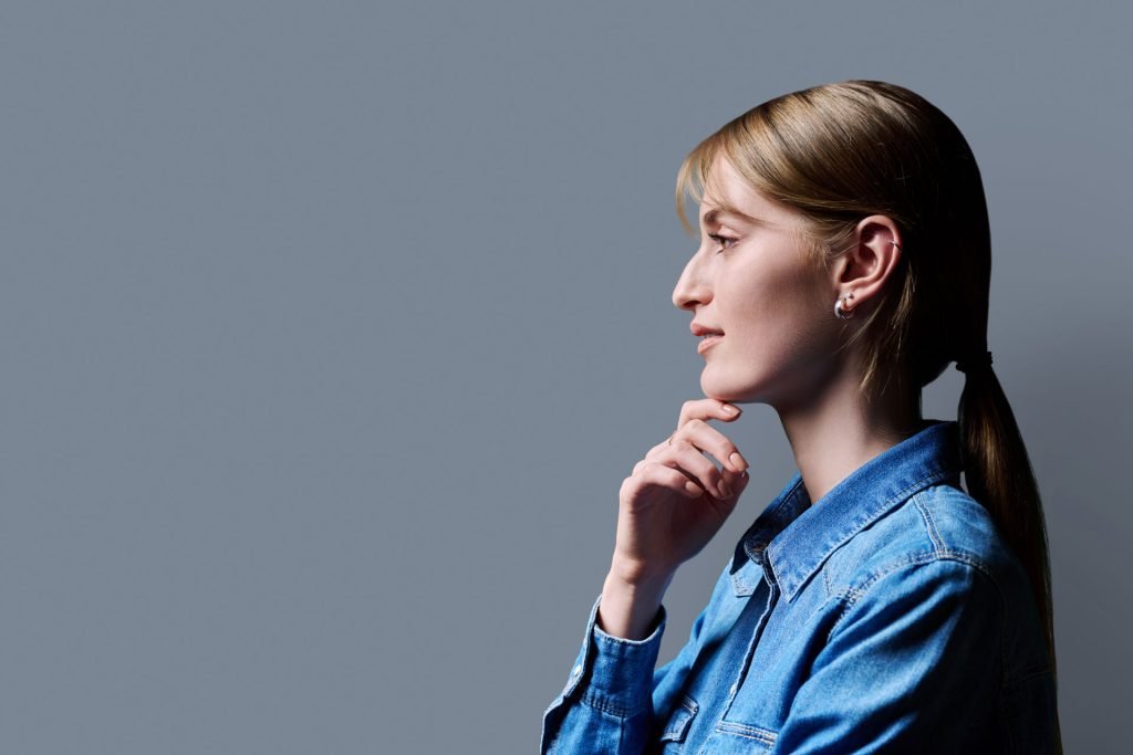 Woman thinking.